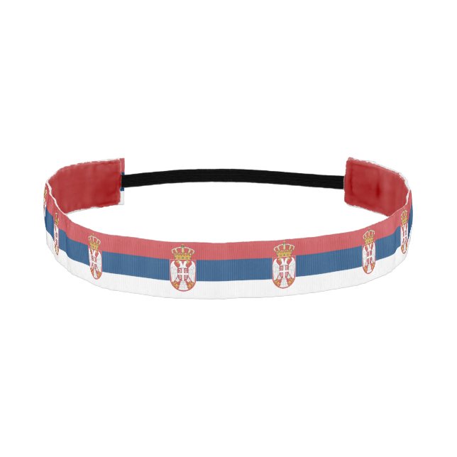 Banda de cabeza no delgada con bandera de Serbia (Anverso)