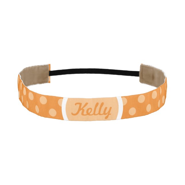 Banda de cabeza personalizada de Polka Dot (Naranj (Anverso)