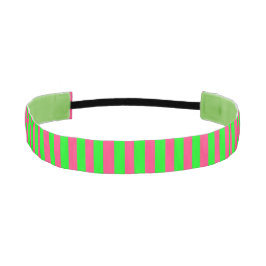 Banda de cabeza rayada rosa y verde