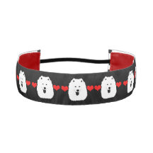 Banda de cabeza Samoyed y Hearts; Banda de cabeza 