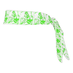 Banda de cabeza verde y blanca más