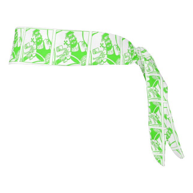 Banda de cabeza verde y blanca más (Girar 90)