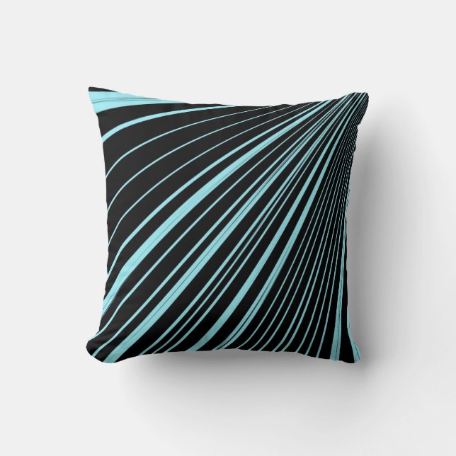 Banda de Cojín decorativo Aqua Blue Black (Anverso)