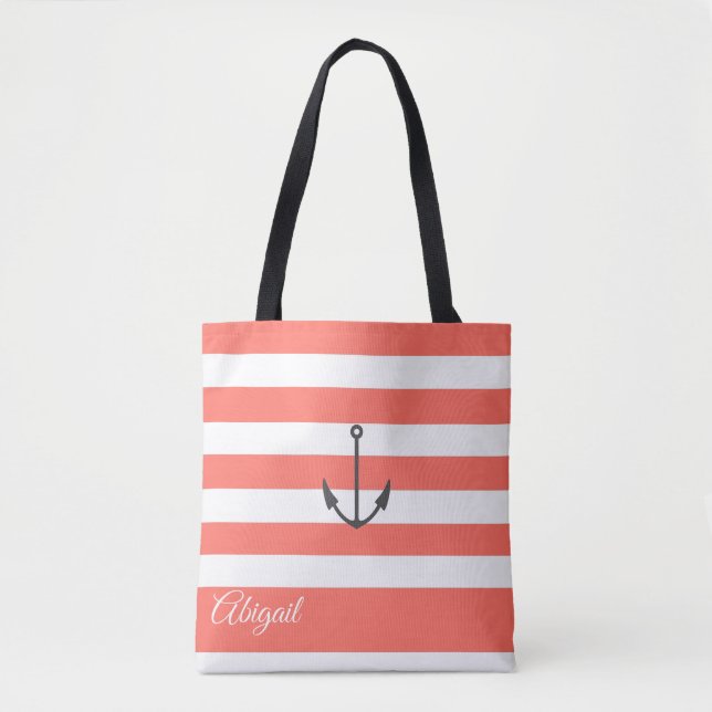 Banda De Coral Anclaje Náutico Personalizado Bolsa (Anverso)