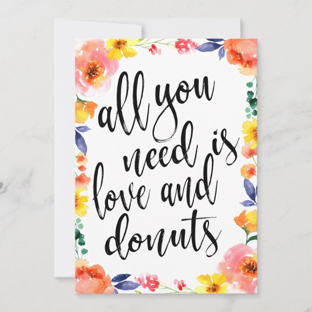 Banda de Donut - Cartel de boda de flores asequibl (Anverso)