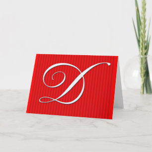 Banda de estribo rojo Monograma Notecard - Inicial