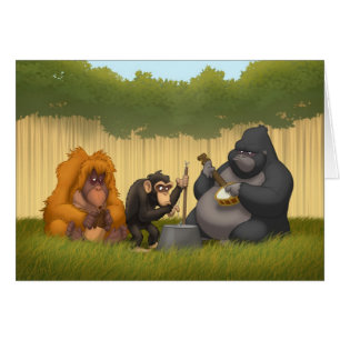 Banda de jarro de la tarjeta de los monos (espacio