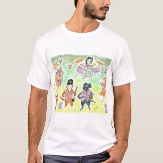 Banda de jazz de los gatos de la camiseta del