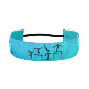 Banda de la cabeza de la gimnasta verde/azul Ombre