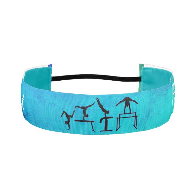 Banda de la cabeza de la gimnasta verde/azul Ombre (Anverso)