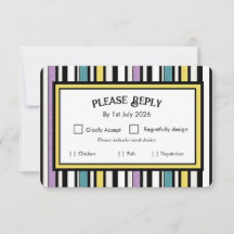 Banda de liqourice Candy - tarjeta boda RSVP