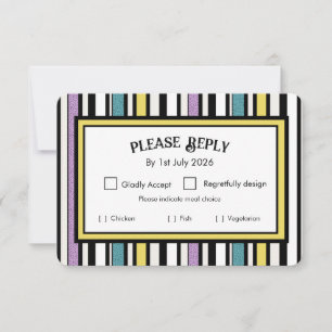 Banda de liqourice Candy - tarjeta boda RSVP