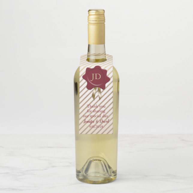Banda de oro con colgador de vino Boda de foca roj (En botella)