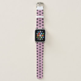 Banda de reloj de pulsera Polka Dot Apple (rosa y 