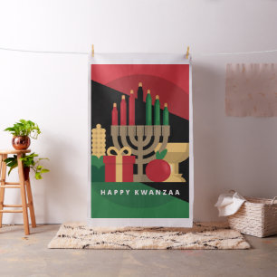 banda diagonal Tela Kwanzaa feliz
