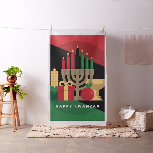 banda diagonal Tela Kwanzaa feliz (In Situ)