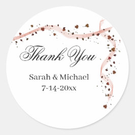 Banda dibujada a mano y flores Pegatinas de boda