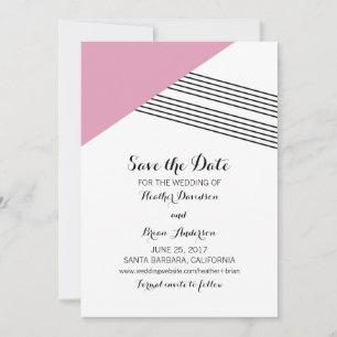 Banda geométrica rosa Guardar la invitación de fec