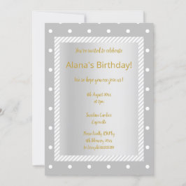 Banda gris plateada elegante invitaciones para fie