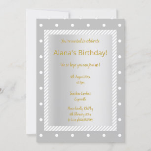 Banda gris plateada elegante invitaciones para fie