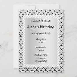 Banda gris plateada Invitaciones a la fiesta de la