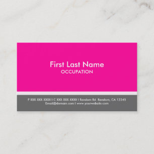 Banda gris rosa tarjetas de visita simples persona