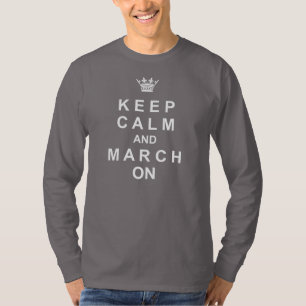 Banda - guarde la calma y marzo en la camiseta del