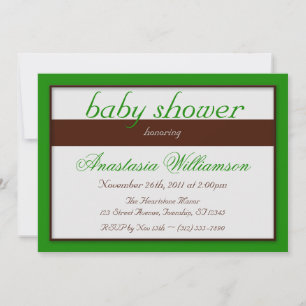 Banda marrón Dark Green Baby Shower Invitaciones