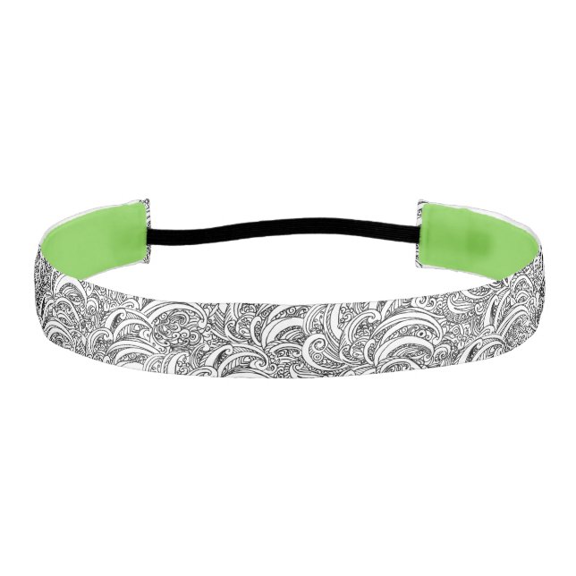 Banda para el cabello de patrón paisajista blanco  (Anverso)