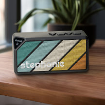 Banda retro - azul y oro - con nombre monograma