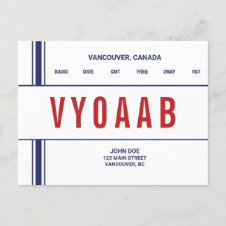 Banda retro estilo de tarjeta QSL