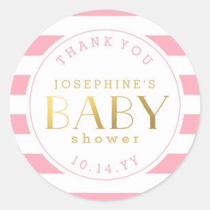 Banda rosa Baby Shower Gracias Pegatinas
