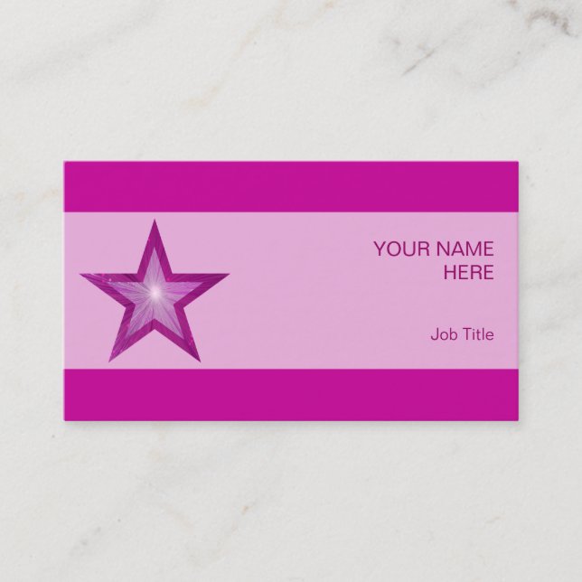 Banda rosa de la tarjeta de visita de la estrella  (Anverso)