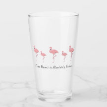Bandada de flamencos rosados con nombre personaliz