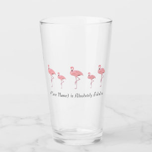 Bandada de flamencos rosados con nombre personaliz