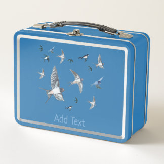 Bandada de pájaros golondrinas volando Personaliza