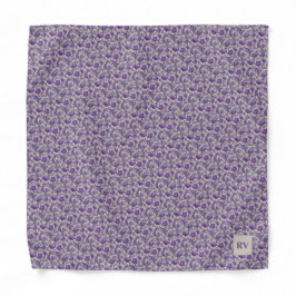 Bandana Antique Purple Lilac Floral Baroque Pocket Square