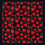 Bandana Arte de diseño de corazones rojos recortados negro<br><div class="desc">Muéstrale a su mascota mucho amor con este patrón de Corazón Rojo Cute Patrón Arte Mascota Negro Bandana.  Está diseñado con un fondo negro y puedes personalizar a tu mascota favorito.    Puedes vestir a tu perro o gato con el bandana y sentir tu amor.</div>