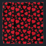 Bandana Arte de diseño de corazones rojos recortados negro<br><div class="desc">Muéstrale a su mascota mucho amor con este patrón de Corazón Rojo Cute Patrón Arte Mascota Negro Bandana.  Está diseñado con un fondo negro y puedes personalizar a tu mascota favorito.    Puedes vestir a tu perro o gato con el bandana y sentir tu amor.</div>