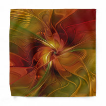 Arte floral fractal abstracto rojo naranja marrón 