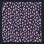 Bandana Banda azul y rosa del corazón de la marina<br><div class="desc">Acuarela Diseño del Corazón Rosa sobre fondo azul oscuro. Hay otros colores disponibles. Por favor,  contáctame para que me adapte a mis necesidades y solicitudes especiales. c) Zoe Chapman Design</div>