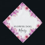 Bandana Boda Mascota de perro de flores personalizado<br><div class="desc">Un boda floral súper lindo que puedes personalizar con el nombre de tu perro. Diseñado por Thisisnotme©</div>