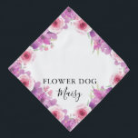 Bandana Boda Mascota de perro de flores personalizado<br><div class="desc">Un boda floral súper lindo que puedes personalizar con el nombre de tu perro. Diseñado por Thisisnotme©</div>