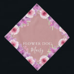 Bandana Boda Mascota de perro de flores rosadas personaliz<br><div class="desc">Un boda floral súper lindo que puedes personalizar con el nombre de tu perro. Diseñado por Thisisnotme©</div>