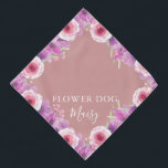 Bandana Boda Mascota de perro de flores rosadas personaliz<br><div class="desc">Un boda floral súper lindo que puedes personalizar con el nombre de tu perro. Diseñado por Thisisnotme©</div>