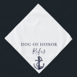 Bandana Boda Náutico Mascota Personalizado Ancla de Perro<br><div class="desc">Un super lindo boda náutico bandana con un ancla de barcos que puedes personalizar con el nombre de tu perro y su papel de honor en tu día especial. Diseñado por Thisisnotme©</div>