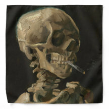 Calavera de esqueleto con cigarrillo en llamas