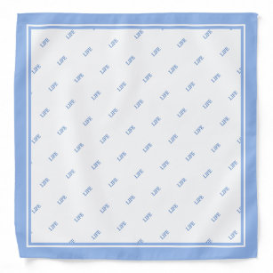 Bandana Caligrafía de vida editable en azul claro y blanco