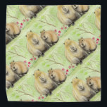 Bandana Capibara<br><div class="desc">Una diminuta pintura acuarela de una madre de Capibara con su bebé.</div>