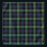 Bandana Clásico escocés púrpura negro tartán verde<br><div class="desc">Decorar los colores de una buena tradición antigua con esta banda de impresión color morado amarillo y negro estratificado</div>